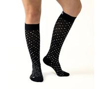OrthoSleeve Medical Grade Compression Socks for Men & Women 15-20 mmHg Large Black Polka Dot