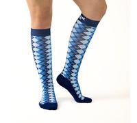 OrthoSleeve Medical Grade Compression Socks for Men & Women 15-20 mmHg Large Blue Argyle