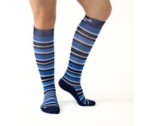 OrthoSleeve Medical Grade Compression Socks for Men & Women 15-20 mmHg Large Blue W/Stripes