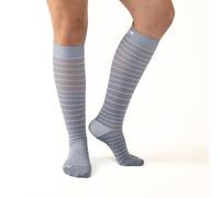 OrthoSleeve Medical Grade Compression Socks for Men & Women 15-20 mmHg Large Grey W/Stripes
