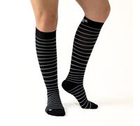 OrthoSleeve Medical Grade Compression Socks for Men & Women 15-20 mmHg X-Large Black W/Stripes