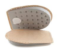 Orthotic Heel Lift Raise, Genuine Leather and Latex, with Self-Adhesive Backing, Shock Absorbing Support, Relief with Achilles Tendonitis (Brown, Size UK 7-10)