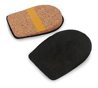 Orthotic Heel Lift Raise, Genuine Leather and Natural Cork, with Self-Adhesive Backing, Shock Absorbing Support, Relief with Achilles Tendonitis (Black, Size UK 7-10)