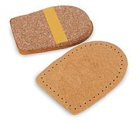 Orthotic Heel Lift Raise, Genuine Leather and Natural Cork, with Self-Adhesive Backing, Shock Absorbing Support, Relief with Achilles Tendonitis (Brown, Size UK 7-10)