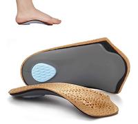 Orthotic Insoles 3/4 Length, Half Plantar Fasciitis Support with Metatarsal Pad Heel Cushion, Light Leather Foot Shoe Inserts for Women and Men, High Arch Support for Flat Feet Walking Exercising