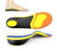 Orthotic Insoles for Plantar Fasciitis Relief - Rigid Arch Support Insoles for Flat Feet, with Thick Cushioning and Triple-Layer Shock Absorption, Moisture-Wicking Surface for All-Day Comfort, XL