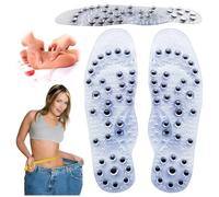 Orthotic Magnetic Insoles with 68 Acupressure Points - Breathable Magnetic Massage Insoles for Circulation,Plantar Fasciitis & Fatigue Relief,Arch Support Unisex De(Size:S EU(35-40),Color:Transparent)