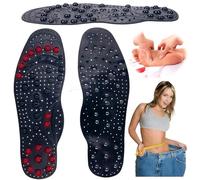 Orthotic Magnetic Insoles with 68 Acupressure Points - Breathable Magnetic Massage Insoles for Circulation,Plantar Fasciitis & Fatigue Relief,Arch Support Unisex Design (Size:S EU(35-40),Color:Black)