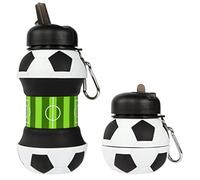 Orthotic Products We'll treat you well Football Water Bottle - Unique Football Gifts for Boys and Girls - Cool Kids Water Bottle, Collapsible, Leakproof - Boys Water Bottle - BPA Free - 550 ml