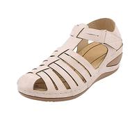 Orthotic Sandals For Arch Support Wedge Size 6 Women Fashion Solid Hollow Casual Round Toe Comfortable Beach Shoes Sandals Ladies White Womens Shoes Size 7 (Beige 4.5)