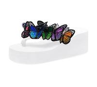 Orthotic Wedge Flip Flops for Women Colorful Butterfly Decor T-Strap Toe Post Slipper Platform Sole Wide Width Feet Cushioned Lightweight Thong Sandals for Beach Walking Summer (White, 5.5)