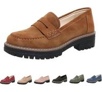 Orthoture- Orthopaedic Thick-Soled Loafers,Stirrup Shoes,Women's Orthopaedic Shoes,Women's Round Toe Walking Shoes (Brown,3.5)