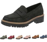 Orthoture- Orthopaedic Thick-Soled Loafers,Stirrup Shoes,Women's Orthopaedic Shoes,Women's Round Toe Walking Shoes (Black,6.5)