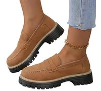 Orthoture-Orthopedic Platform Loafers,Comfort Orthopedic Shoes,Womens Loafers Comfortable,Women Round Toe Flats Walking Shoe (brown,42)