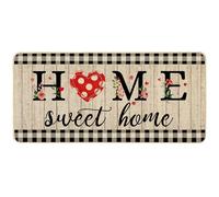 ORTIGIA Home Sweet Home Doormat Indoor Outdoor Valentines Day Love Heart Welcome Summer Door Mats Non-Slip Durable Entrance Mat for Home Entrance Outside Entry Yard Floor Patio 17x36 INCH
