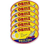 Ortiz White Tuna in Olive Oil, Fresh Tender Slices, Spanish Wild Caught Tuna, High in Protein and Omega 3 Fats, Excellent in Salad, Pasta or Sandwiches - No Need to Add Mayo, 3.95oz Can (Pack of 6)