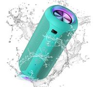 Ortizan Bluetooth Speaker, Bluetooth Box with LED Light, Portable Mini Music Box with Hands-Free Function, IPX7 Water Protection and 360° Surround Sound, Wireless Outdoor Speaker with AUX, TF