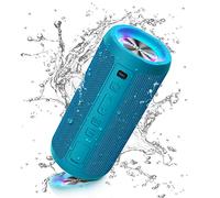 Ortizan Bluetooth Speaker, Portable Wireless Bluetooth Speakers With Led Light, Louder Volume & Enhanced Bass, IPX7 Waterproof, 30H Playtime, Durable Loud Speaker Bluetooth for Travel, Outdoor - Blue