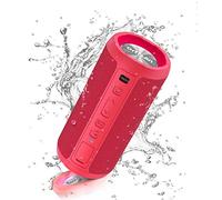 Ortizan Bluetooth Speaker, Portable Wireless Bluetooth Speakers With Led Light, Louder Volume & Enhanced Bass, IPX7 Waterproof, 30H Playtime, Durable Loud Speaker Bluetooth for Travel, Outdoor - Red