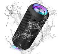 Ortizan Bluetooth Speaker, Speakers Wireless Bluetooth 5.3,IPX7 Waterproof, 24W Stereo Sound, 30H Playtime, RGB Light, TF Card & AUX Portable Bluetooth Speaker for Outdoor Travel, Sport