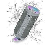 Ortizan Bluetooth Speaker with Light, Portable Bluetooth Box with IPX7 Water Protection, Dual Bass Drivers, 30h Battery, Hands- Function, Bluetooth Wireless Speaker for Phone, Outdoor