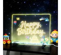 Ortizan LED Drawing Board, 3 Lighting Effects Birthday Board, Writing Message for Kids Home Cafe Office