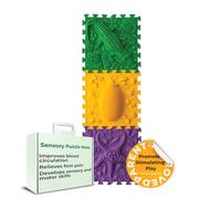 ORTO NATURE 3-Piece Sensory Massage Puzzle Play Mat - Interlocking Orthopedic Floor Tiles & Textured Sensory Mats for Kids & Adults (Animal Trio)