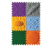 ORTO NATURE 6-Piece Sensory Massage Puzzle Play Mat - Interlocking Orthopedic Floor Tiles & Textured Sensory Mats for Kids & Adults (Young Explorer)