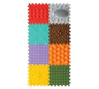 ORTO NATURE 8-Piece Sensory Massage Puzzle Play Mat - Interlocking Orthopedic Floor Tiles & Textured Sensory Mats for Kids & Adults (Hedgehog Here)