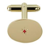 Orton West Mens Ruby Set Cufflinks - Gold