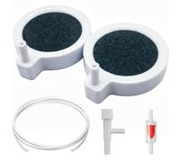 Ortonia Black Corundum Air Stone Disc, 2 Pack 50mm Mini Aquarium Aerator