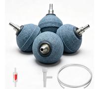 Ortonia Globular Sintered Bubble Orbs, Set of 4 50mm Metal Nipple Aquarium Aerators