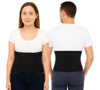 ORTONYX Ergonomic 9.5" Abdominal Binder - Postpartum Postoperative Wrap - Abdomen Hernia Support Belt for Men and Women - S/M (22"-33") Black