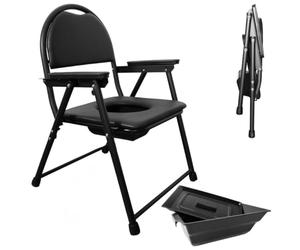 OrtoPrime Commode Toilet Chair for the Elderly - Folding Commode Chair with Removable Bidet - Portable Commode for Bedroom & Bathroom - Adjustable Toilet Chair for Disabled & Elderly Adults