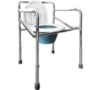OrtoPrime Commode Toilet Chair for The Elderly - Portable Folding Commode Chair with Removable Bidet - Adjustable Toilet Chair for Disabled Adults - Comfortable Comfy for Bedroom & Bathroom Use