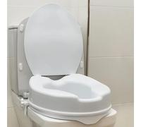 OrtoPrime Raised Toilet Seat with Lid - 10cm Toilet's Seat Riser for Elderly and Disabled - Adjustable Side Locks - Universal High-Rise Toilet Seat's for Comfort & Safety