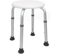 OrtoPrime Round Shower Stool - Adjustable Height Bath Stool for Elderly or Disabled - Non-Slip Bathroom Stool for Adult - Lightweight Shower Seat for Walk-In Showers - Plastic Stool for Shower