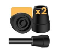 OrtoPrime Walking Stick Rubber Ends Pack x 2 - Rubber Tips for Walking Sticks & Ferrules for Crutches (18mm 19mm 20mm) - Non-Slip Rubber Feet for Walking Sticks & Crutches Tips for Safety and Grip