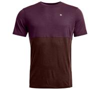 Ortovox - 185 Rock'N'Wool Short Sleeve - Merino base layer size L, purple/brown