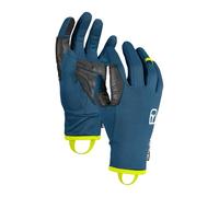 ORTOVOX Fleece Light Glove M - Lightweight Fleece Glove with Smart Finger and Leather Palm for Ski Touring - Blue - Men - XXL