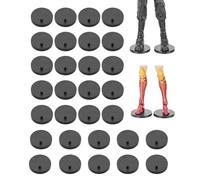 ORTREE Action Figure Stand Bases,Plastic Black Stand Bases with Peg for Most 6 inch Action Figure Such as Marvel Legends /DC/ GI Joe / Motu Toy,Black Round,Pack 30
