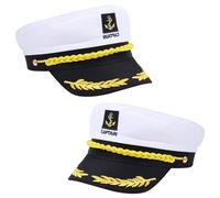 Ortusium Summer Costume Hat, Yacht Captain Navy Sailor Hat (White/Adjustable Max Head Circumference 58cm) (2)