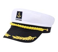 Ortusium Summer Costume Hat, Yacht Captain Navy Sailor Hat (White/Adjustable Max Head Circumference 58cm) (1)