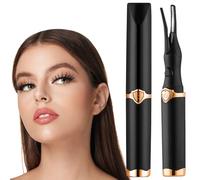 Ortviai Electric Heated Eyelash Curler, 2-in-1 Design, 3 Temperature Modes, Auto Shut-off, USB Charging Cable, Black