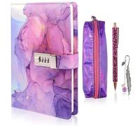 Ortviai Secret Diary for Girls with Lock and Pen - Journal for Ages 10-12, Kids' Diaries, Notebooks, Stationery Gift Sets, Fun Lockets