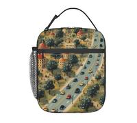 Ortydoxa Rural Road Car Insulated Lunch Bag for Adult Portable Lunch Box for Office, Gym, Hiking & Travel