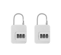 Oruiiju Set of 2 Child Safety Cupboard Locks with 3 Digit Code, Reusable Cupboard Locks for Suitcase, Backpack, Gym & Dorm Locker, Travel and Daily Use (White)