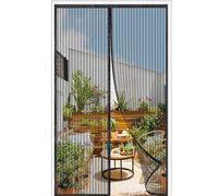 Orumrud Upgraded Magnetic Fly Screen Door 85 x 190cm,Mesh Curtain,32 Magnet，Magnetic Top-to-Bottom Seal Snaps Shuts Automatically, Easy to Install Without Drilling,Keep Fresh Air in,Black