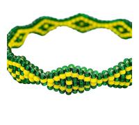 Orunmila Orisha Ilde Bracelet - Green & Yellow Beaded Pulsera de Santeria for Protection & Guidance