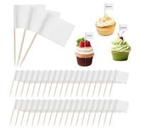 oruola 100Pcs Buffet Food Labels,Food Flags,Foods Labels for Buffet Table,Blank Toothpick Flags,Cheese Markers,DIY Charcuterie Label,Party Decoration,Cocktail Picks for Party,Bar,Sport Events(White)